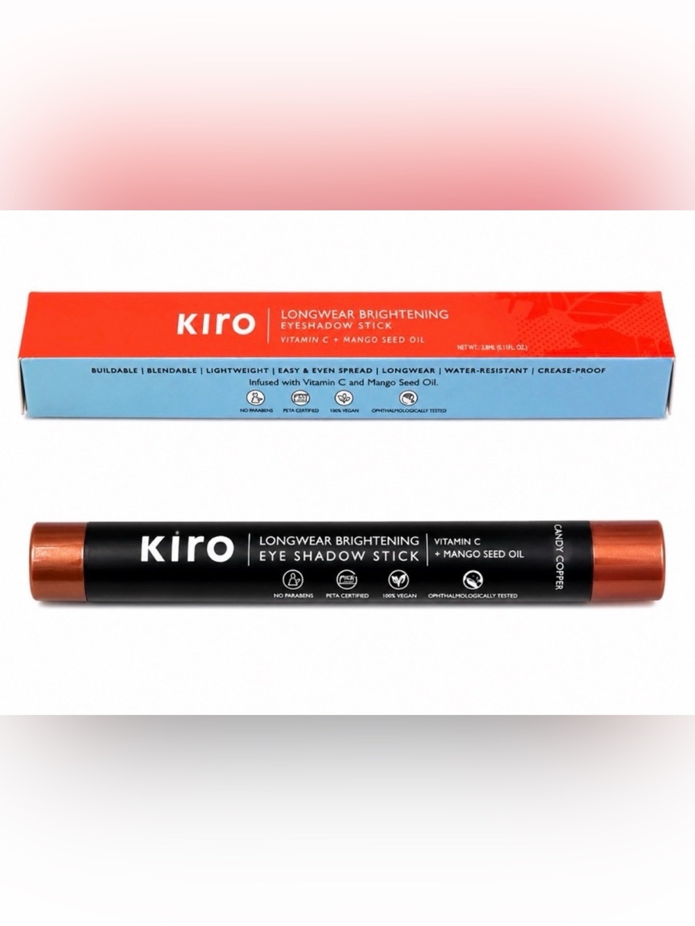 NIB Kiro Longwear Eyeshadow Stick 02 Sandy Copper Vegan Clean Beauty Shadow